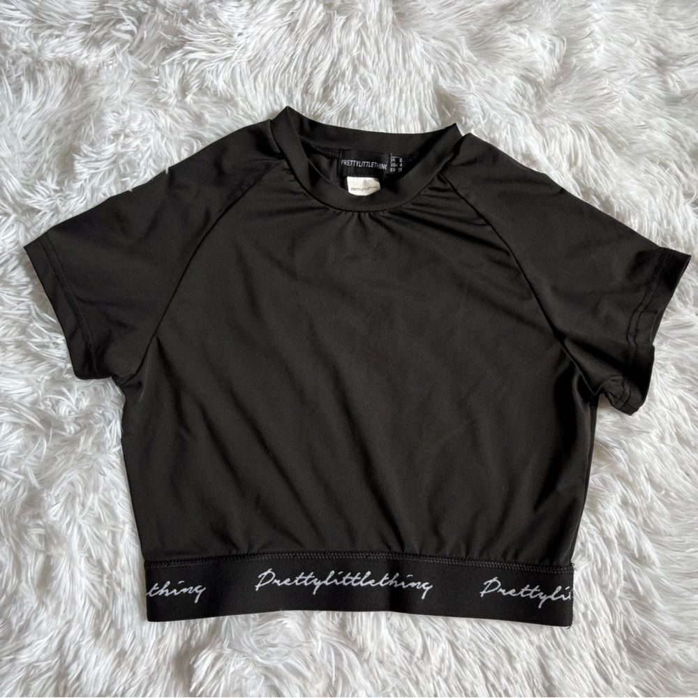 PrettyLittleThing Crop Top Black Womens Size 4‎